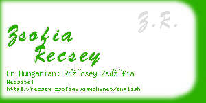 zsofia recsey business card